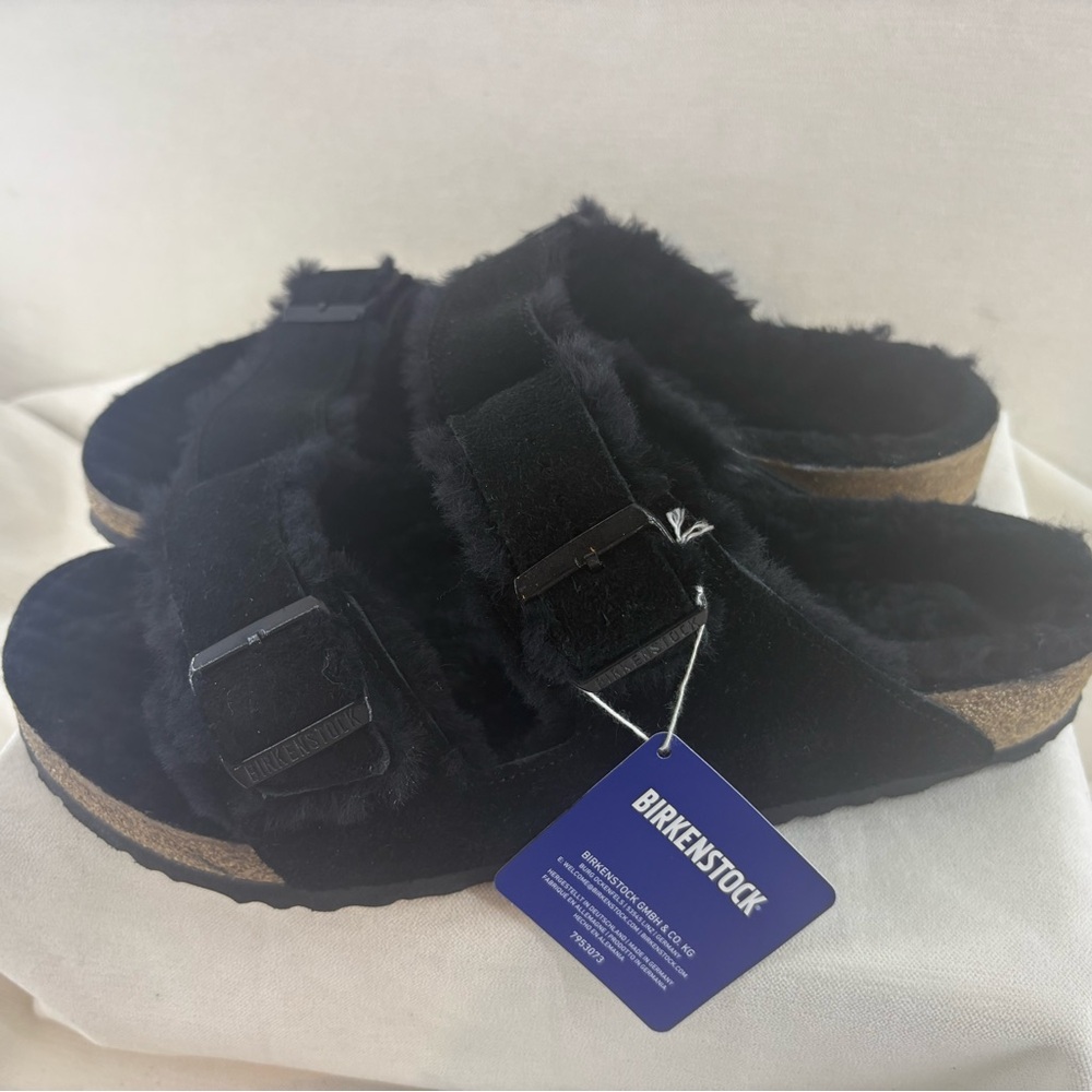 Birkenstock Black Arizona Shearling men’s size 12/45 NIB